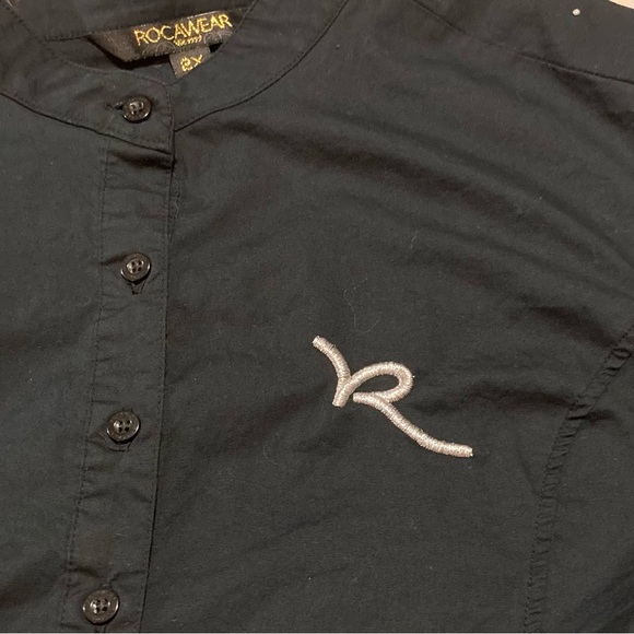 Vintage Rocawear Black‎ Women’s Shirt with Side Ruching and Bedazzled Back - Picture 12 of 14